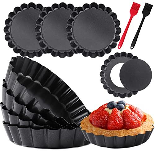 4Inch Mini Tart Pan Set of 8,Non-Stick Carbon Steel Quiche Pan,Mini Tart Pans Set with Removable Bottom,Pie Tart Pans with Fluted Sides,Egg Tart Mold Reusable for Oven Baking,Dessert DIY (4 Inch 8pcs) - CookCave