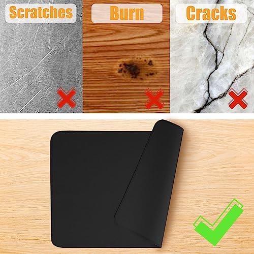 Amerbro 15 x 18 in Fireproof Grill Mats for Outdoor Tabletop Grill to Protect Your Grill Table - Heat Resistant Grill Table Mat - Waterproof & Oilproof BBQ Mat - Black (1mm) - CookCave