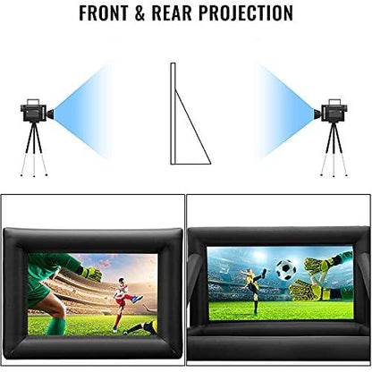 PPXIA Inflatable Movie Screen Outdoor Projector Screen 20ft, Blow Up Screens Front and Rear Projection with Air Blower, Best for Movie Nights Backyards Pool Party Home Theater - CookCave