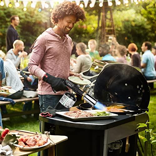 Sondiko Powerful Grill & Cooking Propane Torch L8010, Sous Vide, Campfire Starter, Adjustable Wood Torch Burner for Searing Steak, BBQ, Welding(Black, Grey) Propane Tank Not Included - CookCave