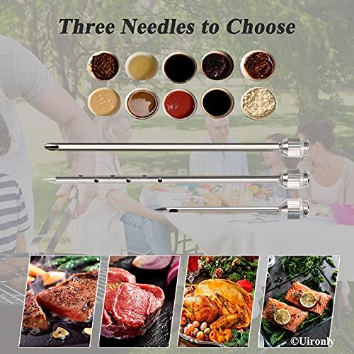 Uironly Meat Injector BBQ Injection Kit, Marinade Cajun Seasoning Flavor Syringe Injector for Cooking Grill Smoker Barbecue in Chicken Turkey Beef with 3 Syringe Needles, User Manual, E-Book - CookCave