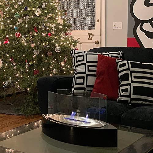 Anywhere Fireplace Lexington Tabletop Fireplace, Portable Ventless Liquid Bio-Ethanol Fireplace, Modern Elegant Tabletop Smokeless Fire Feature for Indoor or Outdoor Use (Black) - CookCave