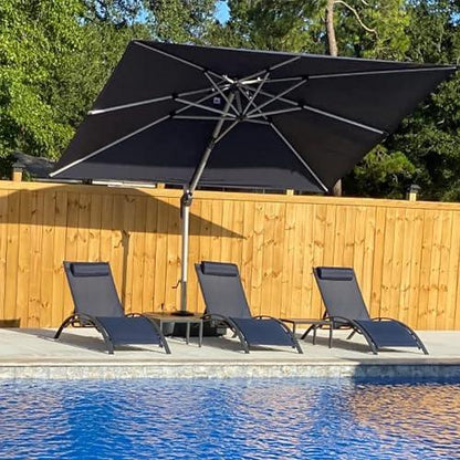 PURPLE LEAF 9' X 12' Patio Umbrella Outdoor Rectangle Umbrella Large Cantilever Umbrella Windproof Offset Umbrella Heavy Duty Sun Umbrella for Garden Deck Pool Patio, Grey - CookCave