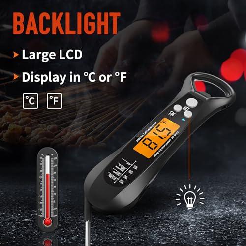 Meat Thermometer Digital, Instant Read Meat ThermometerI for Grill and Cooking, IP66 Waterproof Food Thermometer for Kitchen and Outside, BBQ, Turkey, Candy, Liquids, Beef - CookCave