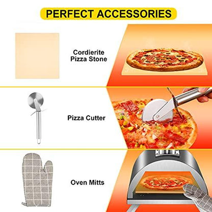 VEVOR Wood Fired Oven for Outside 12", Stainless Steel Portable Pizza Oven, Wood Pellet Burning Pizza Maker Ovens with Accessories for Outdoor Cooking. (Arched) - CookCave