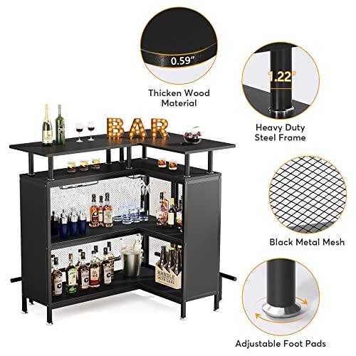 LITTLE TREE Home Bar Unit Mini Liquor Table Cabinet - CookCave