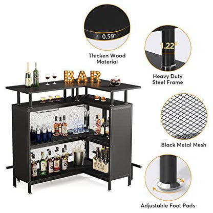 LITTLE TREE Home Bar Unit Mini Liquor Table Cabinet - CookCave