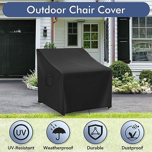 Richwon Outdoor Swivel Chair Covers Waterproof, Outdoor Rocking Chair Covers 2 Pack, Patio Chair Covers for Outdoor Furniture Fits up to 31.5W x 33.5D x 36H inches, Black - CookCave