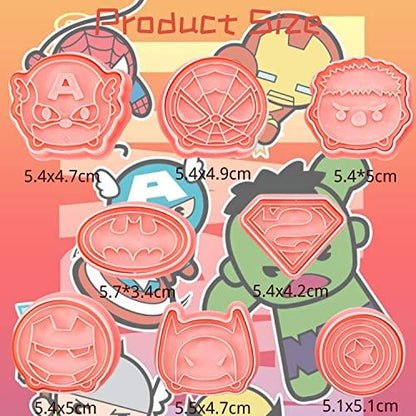 Crethinkaty Cartoon Cookie Cutter-8 Plastic Cookie Stamp- Cartoon Fun Cookie Mold, Children's Baking Set. - CookCave