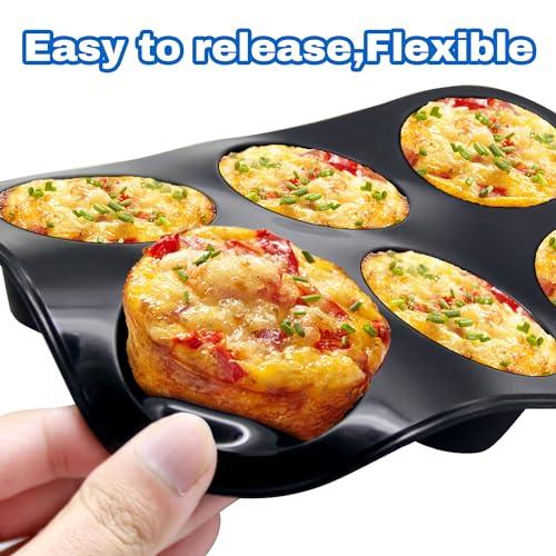 Inn Diary Silicone Muffin Pan 6-Cavity Cupcake Pan Non-Stick Baking Tray for Muffins Eggs Cupcakes Quiches BPA -Free Food Grade Muffin Molds - CookCave