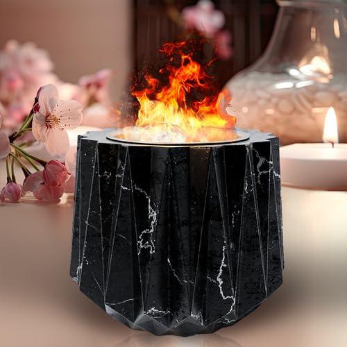 BLAZECLAY Concrete Table Top Fire Pit Bowl - Mini Fire Pit Indoor & Outdoor - Tabletop Fireplace Indoor Countertop Fire Pit Rubbing Alcohol Fire Pit Tabletop Mini Fire Pit For Table Personal Fireplace - CookCave