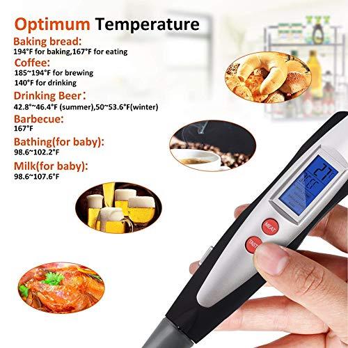 Meat Thermometer Digital Food Thermometer with Electronic Ready Alarm, Instant Read Thermometer Fork for BBQ Cooking Grilling Kitchen Gadgets Steak Pork - CookCave