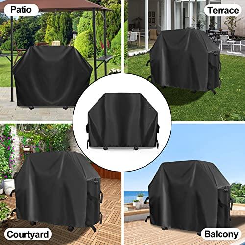 OutdoorLines Waterproof Heavy Duty BBQ Grill Cover - Universal Barbecue Grill Covers UV Resistant Barbeque Gas Grill Cover for Outdoor Universal Grills, 58L x 24W x 44H Inch, Black - CookCave