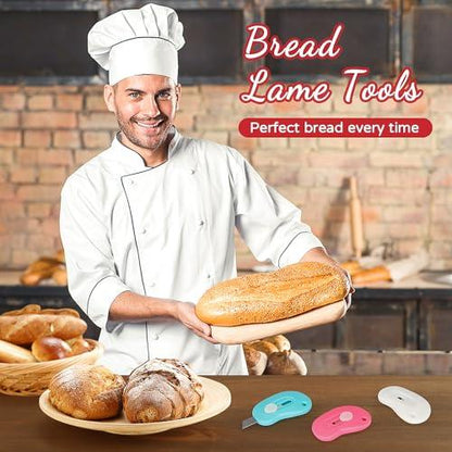 3PCS Bread Lame Dough Scoring Tool - Sourdough Lame Scoring Tool, Bread Dough Cutter Slashing Razor Tool,Slashing Tool Cutting Bread Scoring Tool for Sourdough Bread Baking - Scoring Patterns Booklet - CookCave