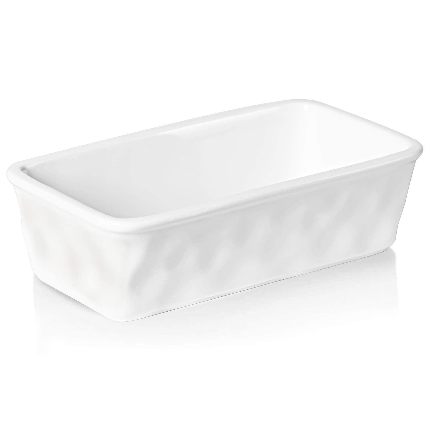 HAOTOP Ceramics Nonstick Baking Bread Loaf Pan, 8.5 x 4.6 Inch (White) - CookCave