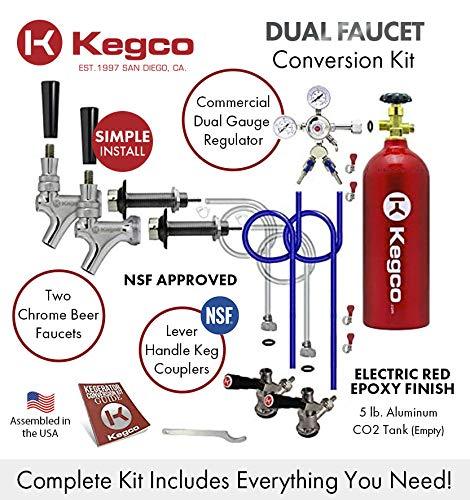 Kegco 3P2SCK-5T Kegerator Kit, 2-Tap, Chrome - CookCave