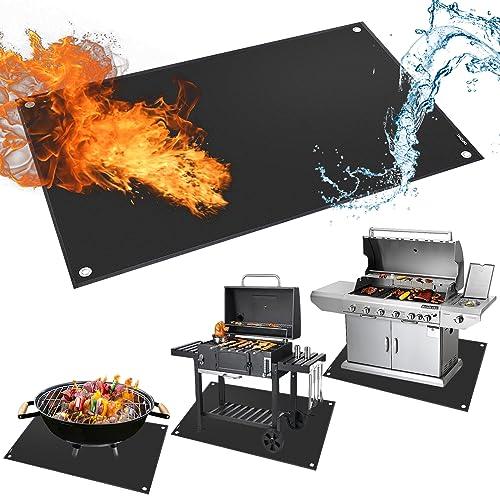 Grill Mat for Outdoor Grill Deck Protector, 65 x 36 Large Under In BBQ Mats for Grilling Double-Sided for Indoor, Gas Grill Sheets,Waterproof,Oil-Proof,Suitable for Fireplace Mat,Fire Pit Floor Mat - CookCave