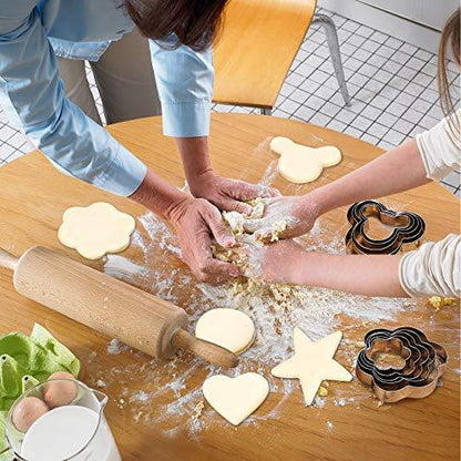 Cookie Cutters Shapes Set, 25pcs Flower,Round,Heart,Star,Mouse Shape Stainless Steel Metal Cookie Molds for Kitchen, Baking - CookCave