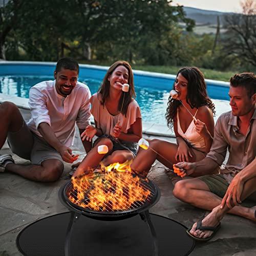 WLEAFJ Round Under Grill Mat, Fire Pit Mat Fireproof Mat, 36" Grill Mats for Outdoor Grill Deck Protector, fire pit pad for deck fireproof, BBQ Mat for Under BBQ, Outdoor Flat Top Gas, Propane Burners - CookCave