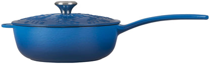 Le Creuset Olive Branch Collection Enameled Cast Iron Saucier, 2.25 qt., Marseille with Embossed Lid - CookCave