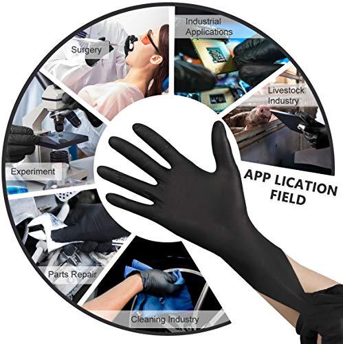 Kexle Nitrile Disposable Gloves Pack of 100, Latex Free Safety Working Gloves for Food Handle or Industrial Use, Black, Large(Pack of 100), (2D-IJ9V-27IH) - CookCave