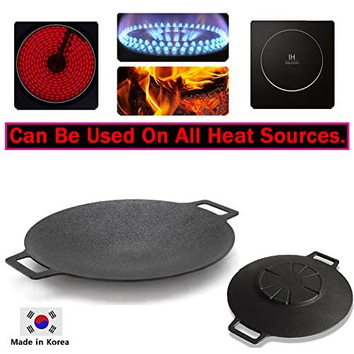 SCSP - Korean BBQ Grill IH Induction Circular size 13 inches [Made In Korea] Non-stick Grill/Natural Material 6 Layer Coating/[Bag included] Can be used for both home and outdoor stoves - CookCave