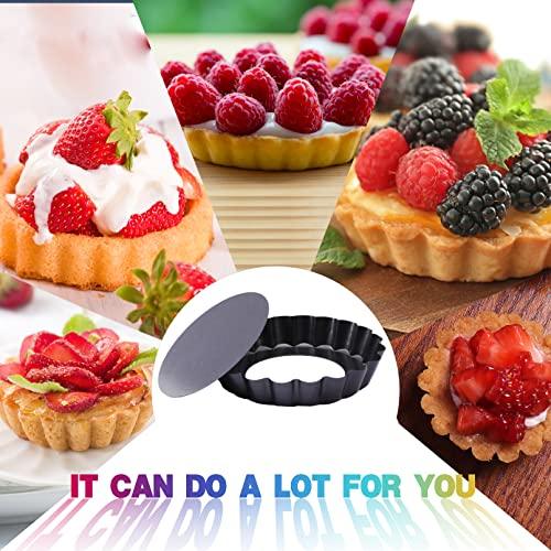 4Inch Mini Tart Pan Set of 8,Non-Stick Carbon Steel Quiche Pan,Mini Tart Pans Set with Removable Bottom,Pie Tart Pans with Fluted Sides,Egg Tart Mold Reusable for Oven Baking,Dessert DIY (4 Inch 8pcs) - CookCave