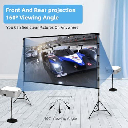 Projector Screen and Stand, Towond 120 inch Portable Projector Screen Indoor Outdoor Projector Screen 16:9 4K HD Wrinkle-Free Lightweight Movie Screen with Carry Bag for Backyard Movie Night - CookCave