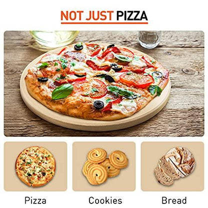 Arcedo 12 Inch Round Pizza Stone for Oven and Grill, Baking Stone for Bread, Small Cordierite Pizza Grilling Stone, Heavy Dudy Oven Stone Pizza Pan, Perfect for Baking Crispy Pizzas, Bread, Cookies - CookCave