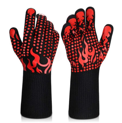 BBQ Gloves, Silicone Smoker Oven Gloves Heat Resistant Grilling Gloves Non-Slip Oven Gloves with 5 Fingers Design for Barbecue Cooking Baking - CookCave