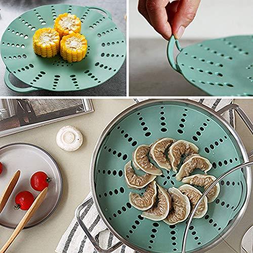 Alimat PluS 1 Pack Large Steamer Basket - Silicone Vegetable Steamer Basket with Durable Handles & Strong Feets Compatible with 6 Qt and 8 Qt Cooking Pots(For Large Pot) - CookCave