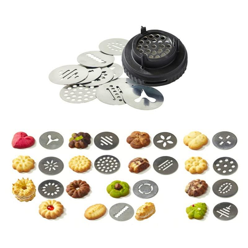 de Buyer LE TUBE Pastry Press - Includes 13 Cookie Discs & Two Tips - Easy to Use - Dishwasher & Freezer Safe - Made in France - CookCave