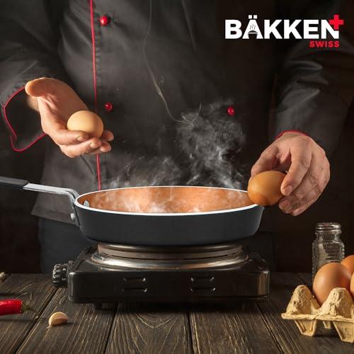 Bakken- Swiss 2-Piece Mini Nonstick Egg Pan & Omelet Pan – Egg Pan [5.5''] with Copper Non-Stick, Skillet – Eco-Friendly –for Eggs Pancakes, for All Stoves - Non Toxic, Dishwasher Safe - CookCave