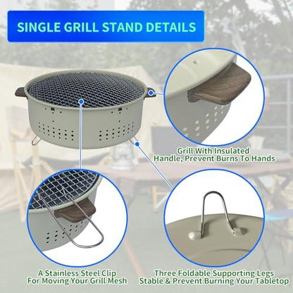 12 Inch Portable Charcoal Small/Mini Grill with folding legs for Outdoor Cooking Barbecue Camping BBQ - CookCave