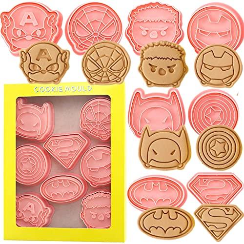 Crethinkaty Cartoon Cookie Cutter-8 Plastic Cookie Stamp- Cartoon Fun Cookie Mold, Children's Baking Set. - CookCave