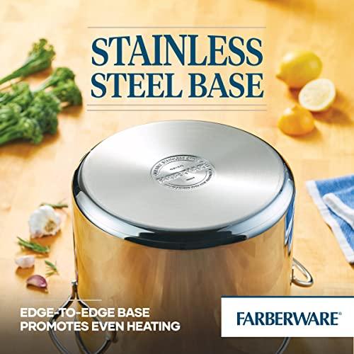 Farberware 50008 Classic Stainless Steel Stock Pot/Stockpot with Lid - 12 Quart, Silver - CookCave