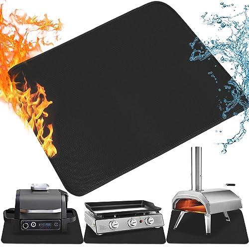 TOHONFOO 25" x 19.5" Grill Mat Fireproof for Outdoor Grill Protecting Prep Barbecue Table - Heat Resistant BBQ Tabletop Grilling Griddle Pad, Easy to Clean & Storage - Waterproof & Foldable, 0.6mm - CookCave