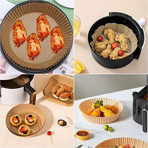 200Pcs Air Fryer Disposable Paper Liner, Round Non-Stick Air Fryer Liners Parchment Paper for Air Fryer Baking Roasting Microwave Oven (6.3 inch) - CookCave