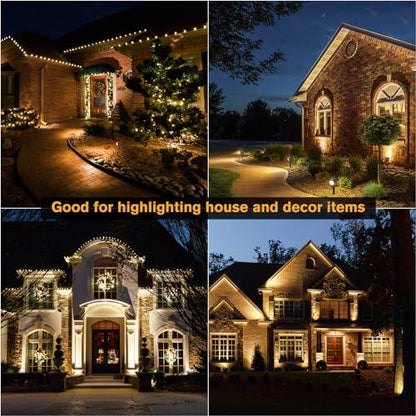 APONUO 76FT Low Voltage Led Landscape Light, Landscape Lights with Transformer Waterproof Landscape Lighting Kit Warm White 12W Landscape House Light for Yard, Lawn, Tree (6 Lights) - CookCave