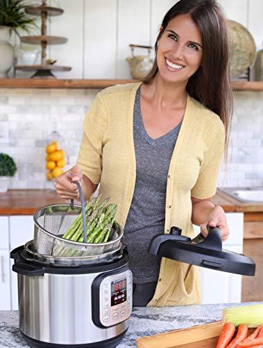 The Original Hatrigo Steamer Basket for Pressure Cooker Accessories 6qt [3qt 8qt avail] Compatible with Instant Pot Accessories 6 qt, Ninja Foodi, Other Pressure Cookers, Silicone Handle, IP 6 Quart - CookCave