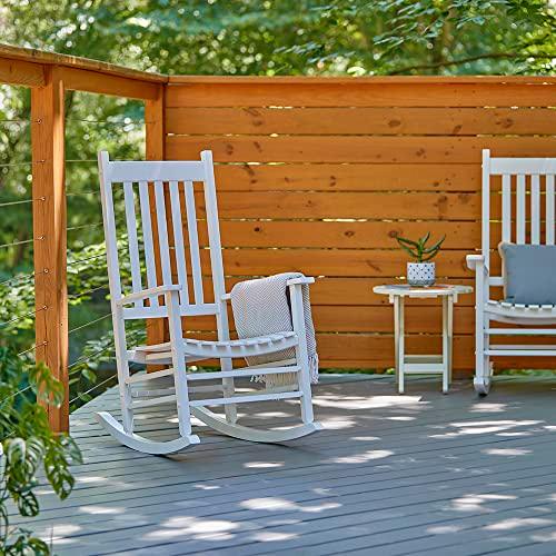 Shine Company 4332WT Vermont Porch Rocker | High Back Rocking Chair – White - CookCave