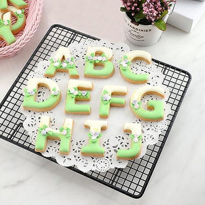 Alphabet Letter Cookie Cutters Shapes Large 3 Inch - 26 Pcs Stainless Steel Cookie Cutter Set Fondant Biscuit Fruit Dough Mold Tools for Birthday, Christmas, New Year and Holiday Party Decorations - CookCave