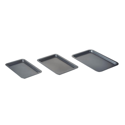 Nifty Cookie & Baking Sheets (Set of 3) – Non-Stick Coated Steel, Dishwasher Safe, Oven Safe up to 450 Degrees, includes Large/Med/Small Pans - CookCave