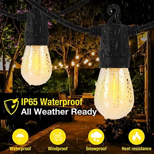 Outdoor String Lights 48FT, Outdoor Lights Waterproof ETL Listed with 18 Shatterproof Bulbs, Personalized 8 Lighting Modes Remote Control Patio Lights for Patio Decor Porch Balcony Backyard Party - CookCave