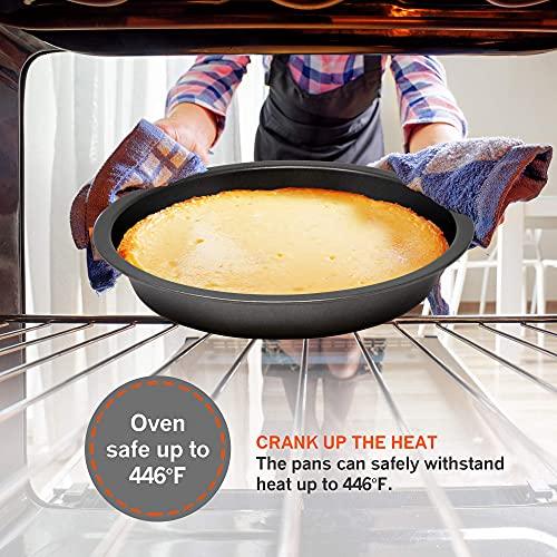 Perlli Baking Pan 10 Piece Set Nonstick Carbon Steel Gray Oven Bakeware Kitchen Set, 2 Cookie Sheets, 2 Round Cake Pans, Square Pan, Roasting Pan, Loaf Pan, Crisp Pan, Pizza Crisper, & Muffin Pan - CookCave