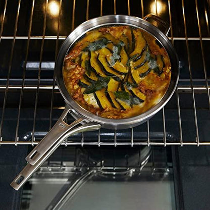 Calphalon Premier Space-Saving Hard-Anodized Nonstick 5-Quart Saute Pan with Lid - CookCave