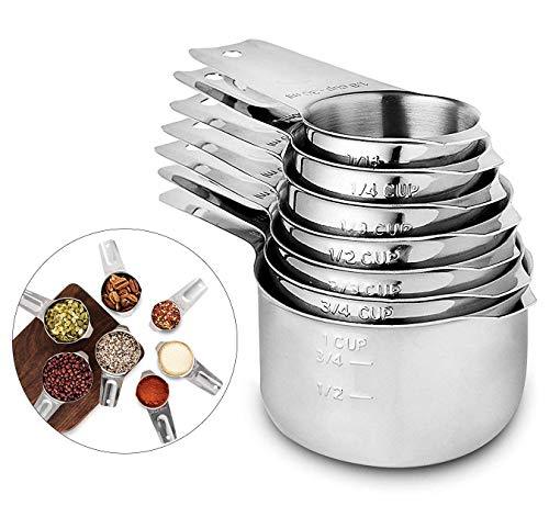 Measuring Cups Stainless Steel 7 Piece Stackable Set for Dry or Liquid Ingredients Measurement - Kitchen Gadgets & Utensils Metal Measuring Cups Best for Cooking & Baking - CookCave