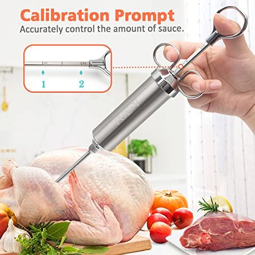 Meat Injector Syringe, Injector Marinades for Meats, Turkey, Brisket; Come with 3 Marinade Injector Needles; Meat Injectors for Smoking and BBQ, 2-OZ - CookCave