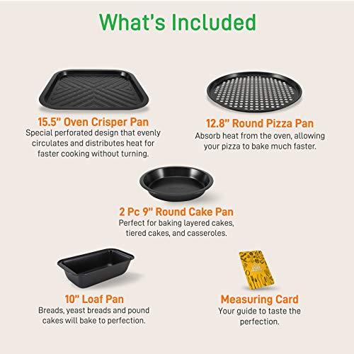 NutriChef 10-Piece Kitchen Oven Baking Pans - Deluxe Carbon Steel Bakeware Set with Stylish Non-stick Gray Coating Inside and Out, Dishwasher Safe & PFOA, PFOS, PTFE Free - NutriChef,Black - CookCave
