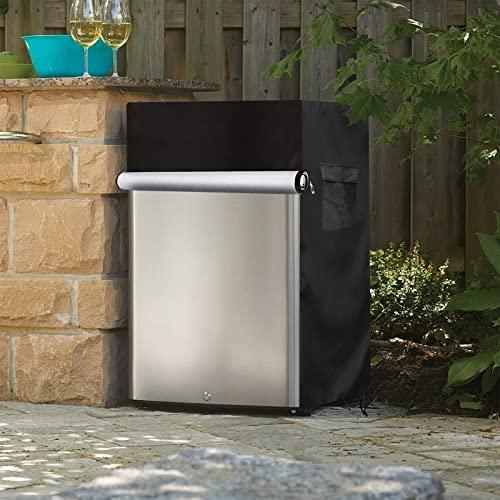 Bitubi Beverage Refrigerator Cooler Cover,Outdoor Fridge Cover – Waterproof, Dustproof, Sun-Proof, 20" W x 20" D x 33" H. Suitable for most 3.2 Cu.ft Beer or Wine Mini Fridge (Black) - CookCave